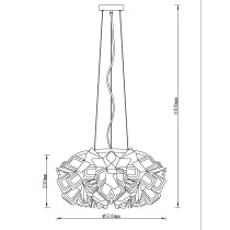 Designer hanging lamp Monaco black and white