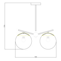 Paloma 3-arm gold chandelier