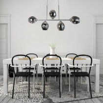 Hanging lamp Liza, silver, 4-bulb